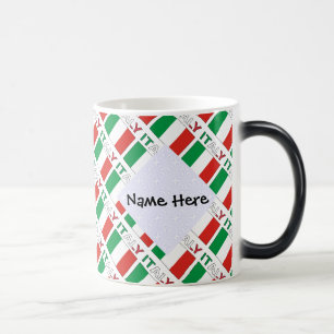 Caneca Mágica Nome Tricolor Moderno Aqui Bandiera Italiana Tiled