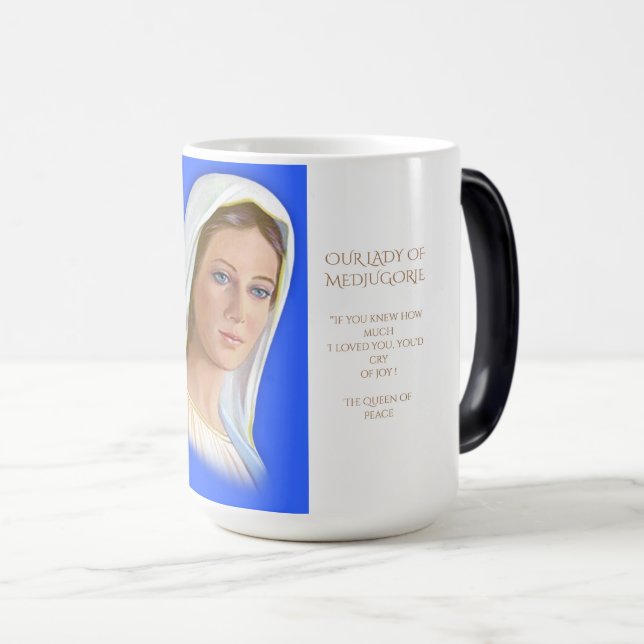 Caneca Mágica Nossa Senhora de Medjugorje Café Mug (Frente Esquerda)