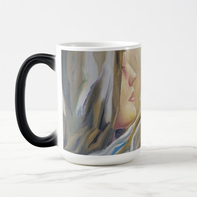 Caneca Mágica Nossa Senhora do Silêncio segurando Jesus bebê (Esquerda)