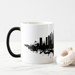 Caneca Mágica Nova York Skyline Watercolor Black and White