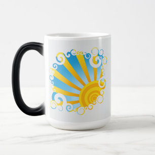 Caneca Mágica Nuvens Giratórias Sobre Explosão de Sol