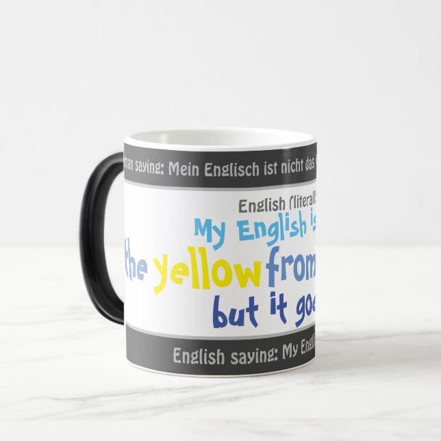 Caneca Mágica O amarelo do ovo - bobo. Alemão! (Frente Esquerda)