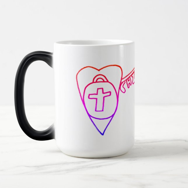 Caneca Mágica O cristo é a Chave Morphing Mug (Esquerda)