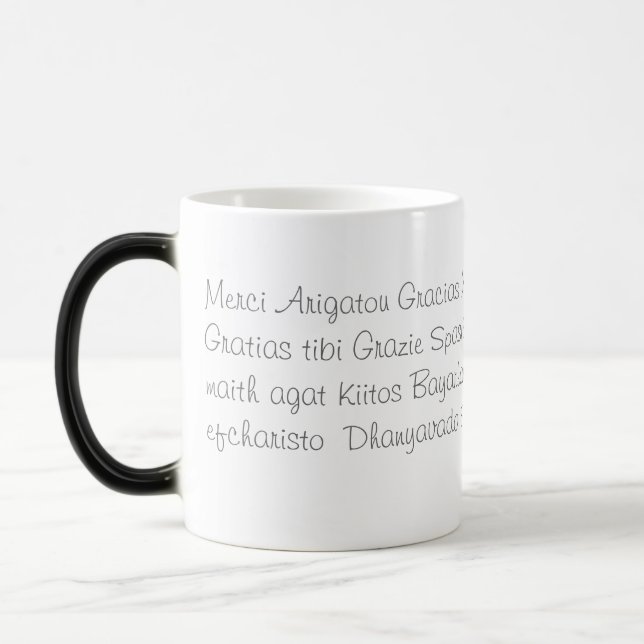 Caneca Mágica Obrigado em diversas línguas (Esquerda)