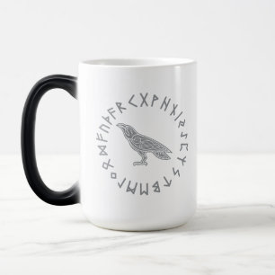 Caneca Mágica Odin Corvo Coruja Mitologia Viking runas rúnico