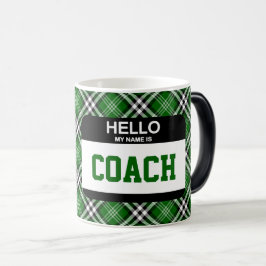 Caneca Mágica Olá Meu Nome É CoACH Nametag Sports Team
