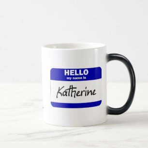 Caneca Mágica Olá! meu nome é Katherine (azul)