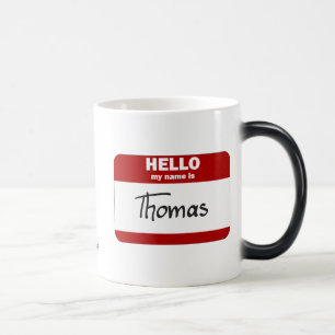 Caneca Mágica Olá! meu nome é Thomas (vermelho)