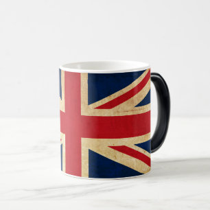 Caneca Mágica Old Vintage Grunge Reino Unido Flag Union Jack