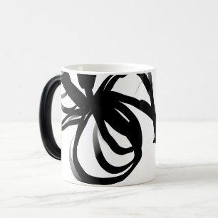 Caneca Mágica Orchid Blanc: Abstrato branco e preto
