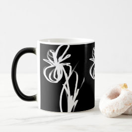 Caneca Mágica Orchid Noir: Abstrato preto e branco