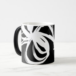 Caneca Mágica Orchid Noir: Abstrato preto e branco