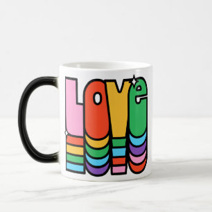 Caneca Mágica Orgulho- adoro a cor do arco-íris. amor é amor.