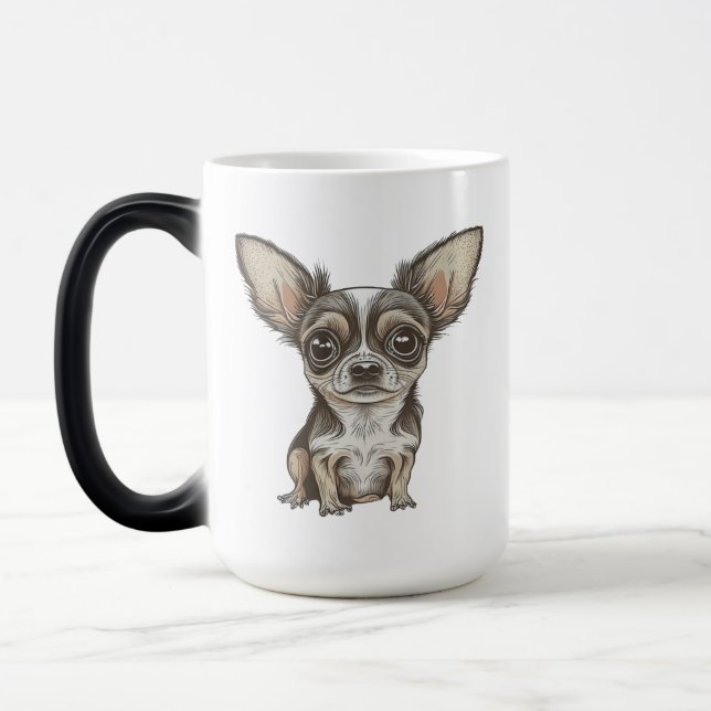 Caneca Mágica Orgulho de Chihuahua Mãe | Cachorro Engraçado (Esquerda)