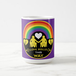 Caneca Mágica Orgulho de incapacidade da cadeira de rodas LGBTQ