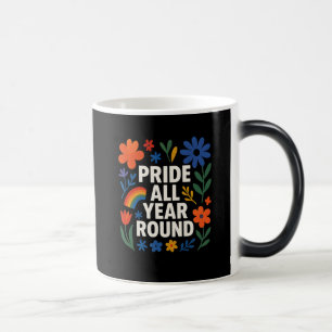 Caneca Mágica Orgulho Durante Todo o Ano Design Arco-íris LGBTQ+