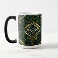 ORNAMENTADO ESCURO VERDE E PADRÃO DE DECO DE ARTE