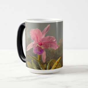 Caneca Mágica Orquídea de Cattleya e três beija-flores