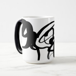 Caneca Mágica Os drivers: Abstrato preto e branco