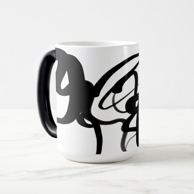 Caneca Mágica Os drivers: Abstrato preto e branco (Frente Esquerda)