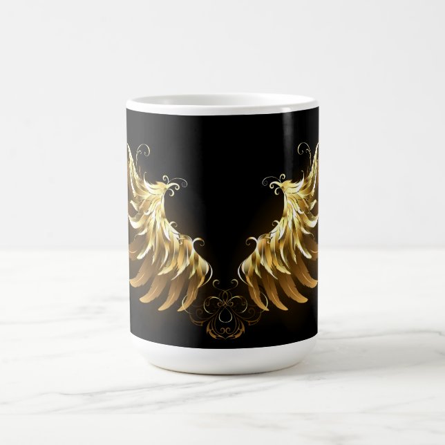 Caneca Mágica Ouro Angel Wings sobre fundo preto (Center)