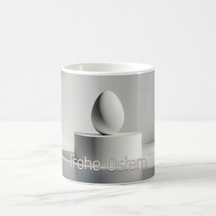 Caneca Mágica Ovo de Páscoa minimalista em pedestal moderno