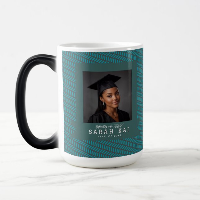 Caneca Mágica Padrão Abstrato Único Phd Grad (Esquerda)