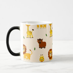 Caneca Mágica Padrão Animal Ilustrativo Divertido