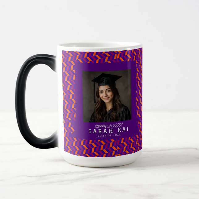 Caneca Mágica Padrão Chevron em Negrito Phd Grad (Esquerda)