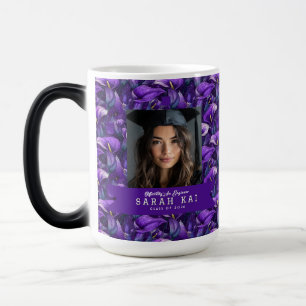 Caneca Mágica Padrão Clássico de Lírios Calla Congrat Formando