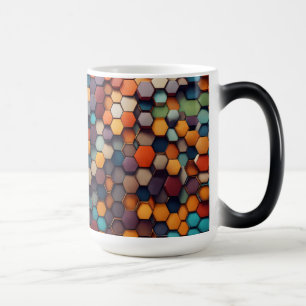 Caneca Mágica Padrão de Abstrato de Prisma Hexagonal - Morphing