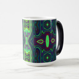 Caneca Mágica Padrão de Abstrato de Retro, Vermelho e Azul