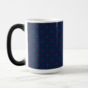 Caneca Mágica Padrão de Azulejo Floral Decorativo