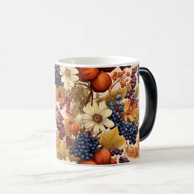 Caneca Mágica Padrão de colheita de outono sem Fruta (Frente Esquerda)