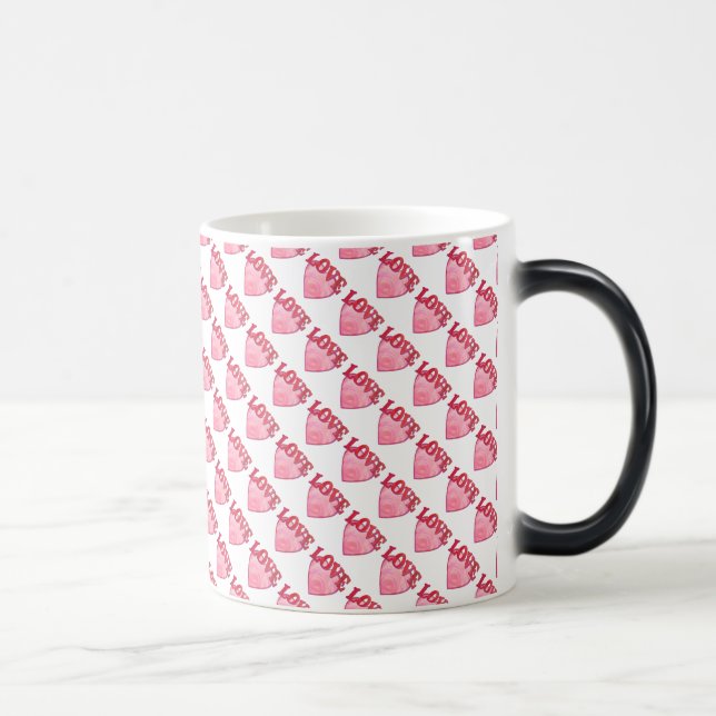 Caneca Mágica Padrão de Coração de Amor (Direita)