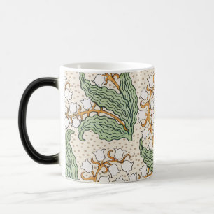Caneca Mágica Padrão de flor de lírio-do-vale art nouveau LRG