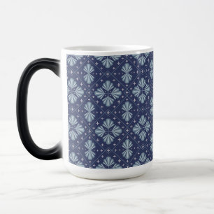 Caneca Mágica Padrão de formas geométricas azuis