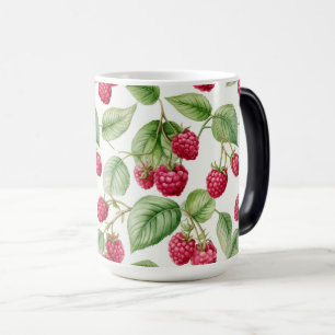 Caneca Mágica Padrão de Fruta de framboesa suculenta fresca