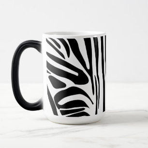 Caneca Mágica Padrão de Impressão de Zebra Preto e Branco Ousado