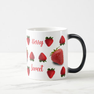 Caneca Mágica Padrão de Morango Doce Personalizado