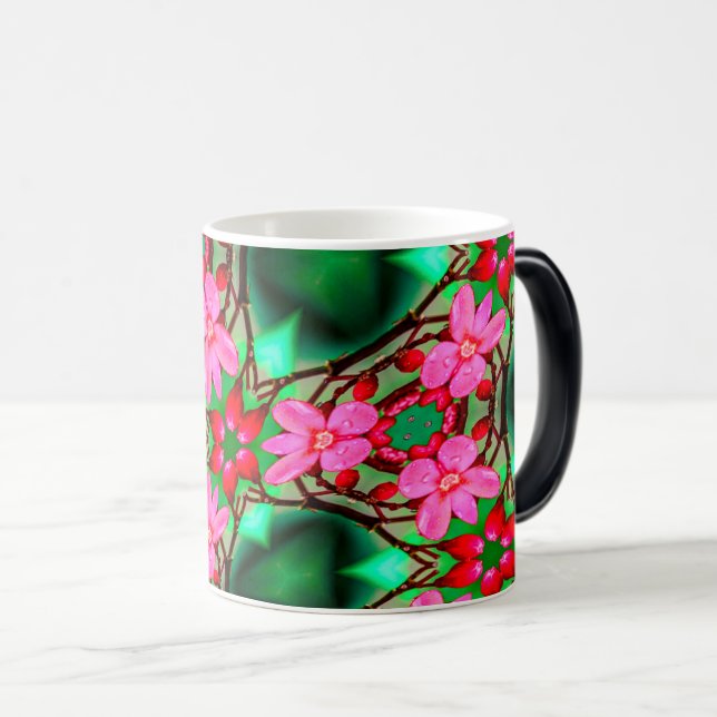 Caneca Mágica Padrão de Rosa do deserto bonito (Frente Esquerda)