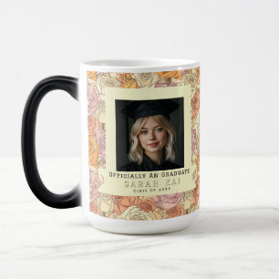 Caneca Mágica Padrão de Rosa Ousada Faculdade Graduado