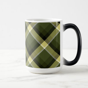 Caneca Mágica Padrão de Xadrez Camuflado Moderno Militar Bege 