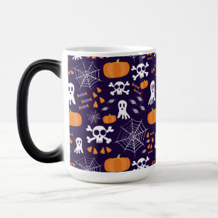 Caneca Mágica Padrão Divertido de Halloween