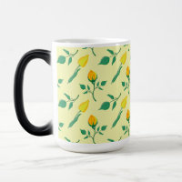 Padrão floral com rosa amarela e flores tulipas