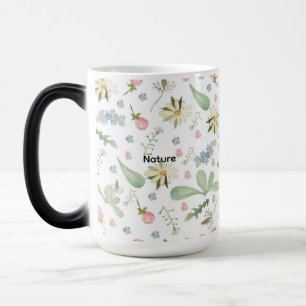 Caneca Mágica Padrão floral delicado