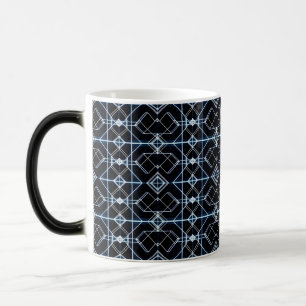 Caneca Mágica Padrão Futurístico de Grelha Neon