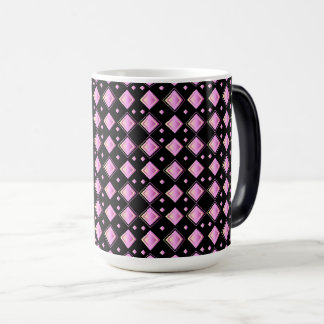 Caneca Mágica Padrão Geométrico de Diamante Rosa Gradiente Vibra