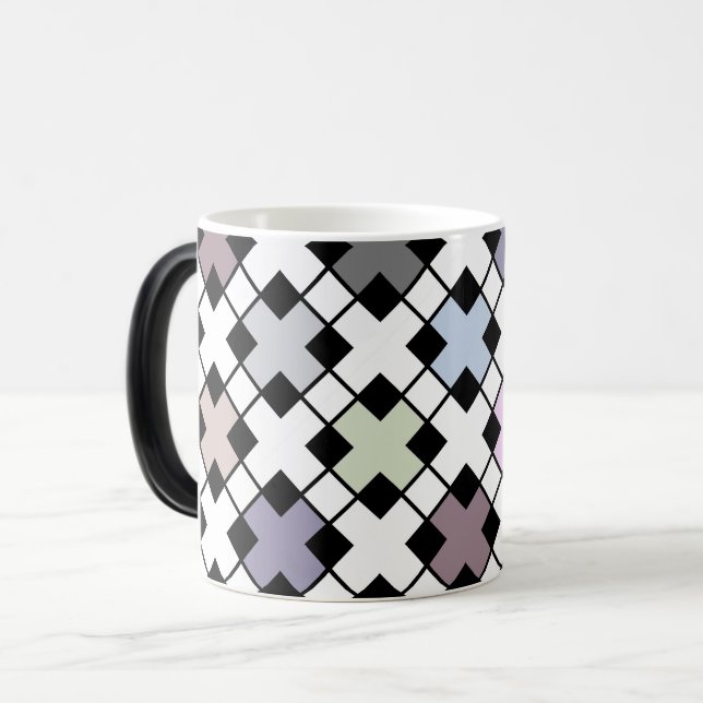 Caneca Mágica Padrão geométrico multicolor (Frente Esquerda)