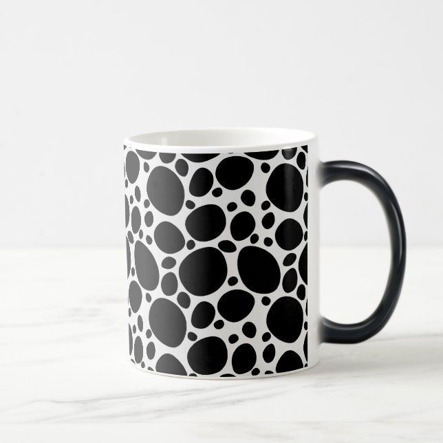 Caneca Mágica Padrão Negro e Branco de Cachorro Dalmático (Direita)